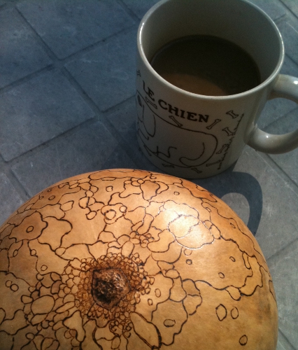 Coffee and Gourd Orb by Serena Kovalosky